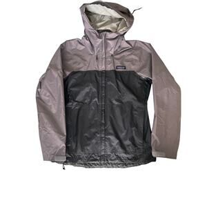 Patagonia Women’s Small Gray Black Torrentshell Rain Jacket EUC